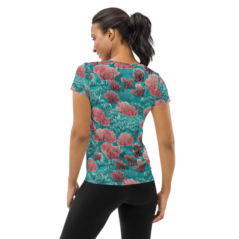 Aquatic Garden on Women's Athletic T-Shirt — Back