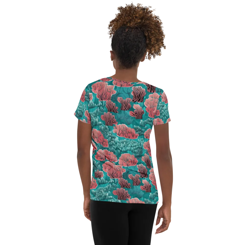 Aquatic Garden on Women's Athletic T-Shirt — Back