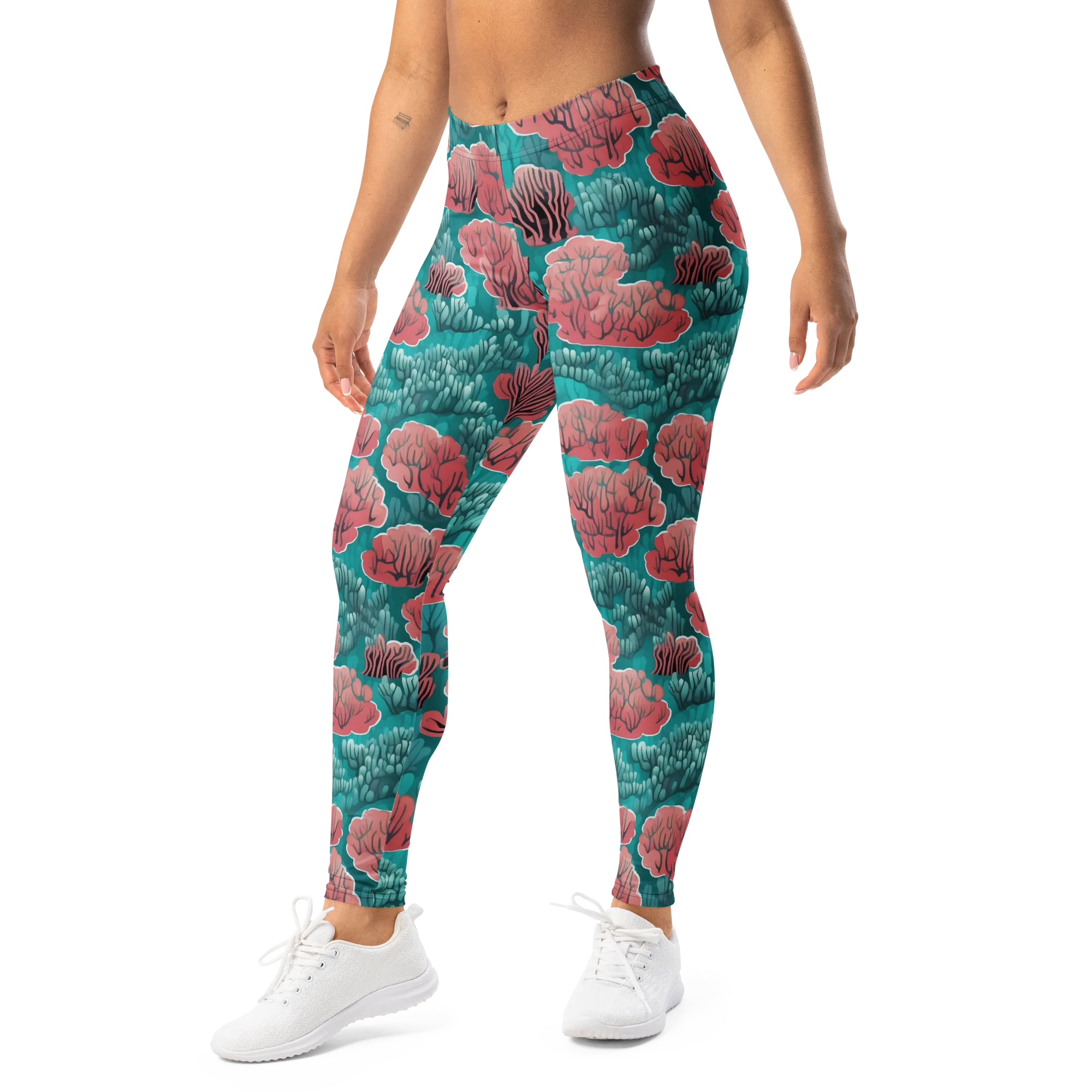 Aquatic Garden on Leggings — Left Front