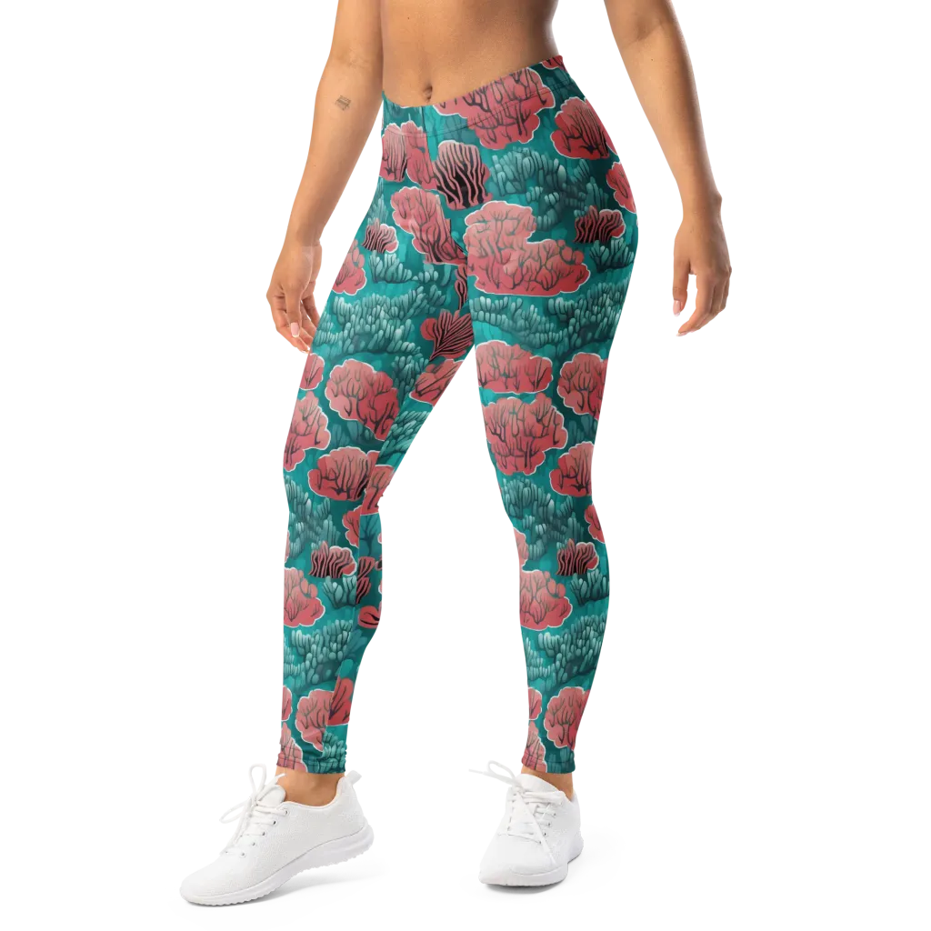 Aquatic Garden on Leggings — Left Front