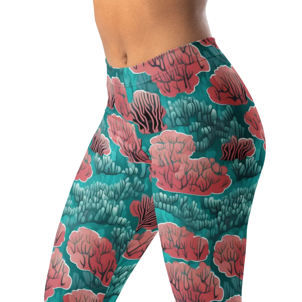 Aquatic Garden on Leggings — Left Front