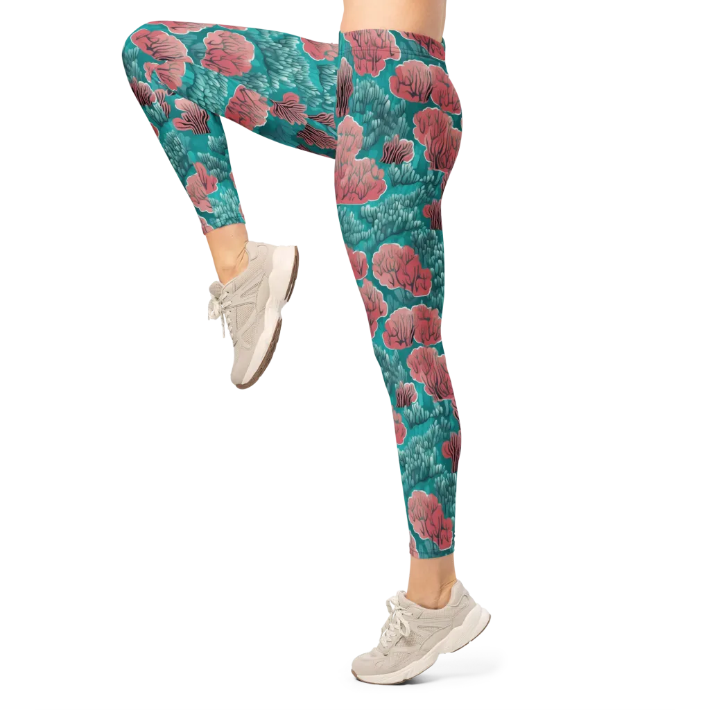 Aquatic Garden on Leggings — Left