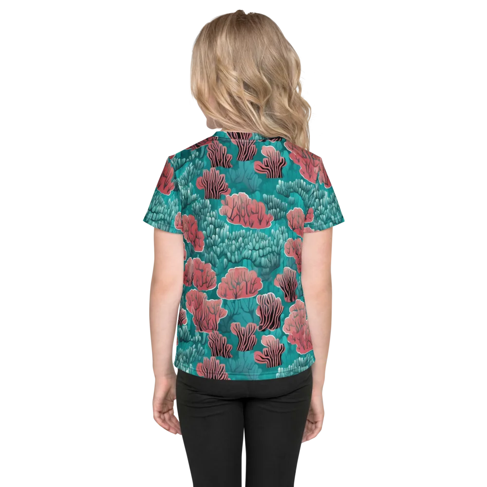 Aquatic Garden on Kids Crew Neck T-Shirt — Back