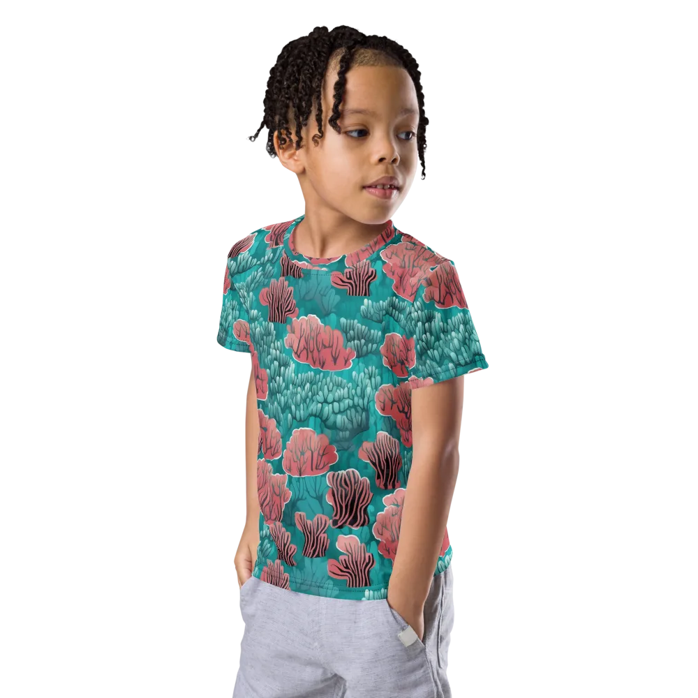 Aquatic Garden on Kids Crew Neck T-Shirt — Left Front