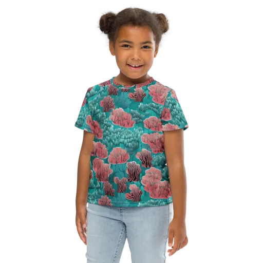 Aquatic Garden on a Kids Crew Neck T-Shirt