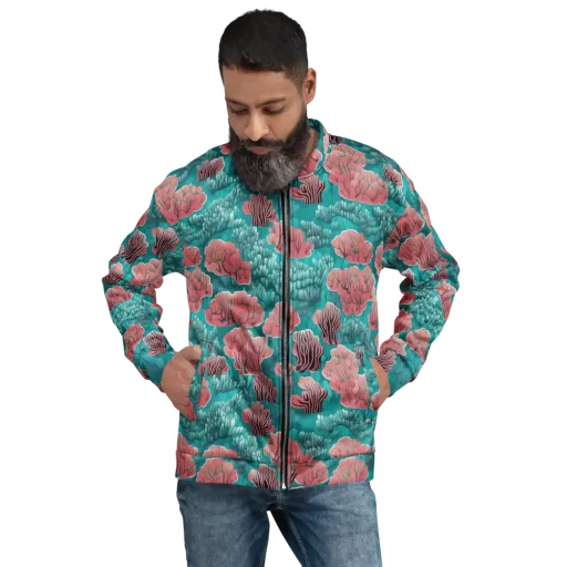 Aquatic Garden on a Bomber Jacket