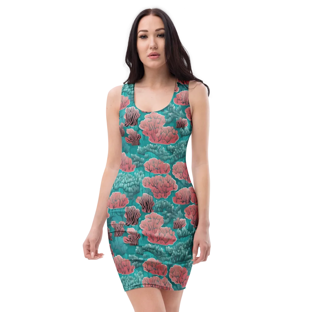 Aquatic Garden on Bodycon Dress — Front