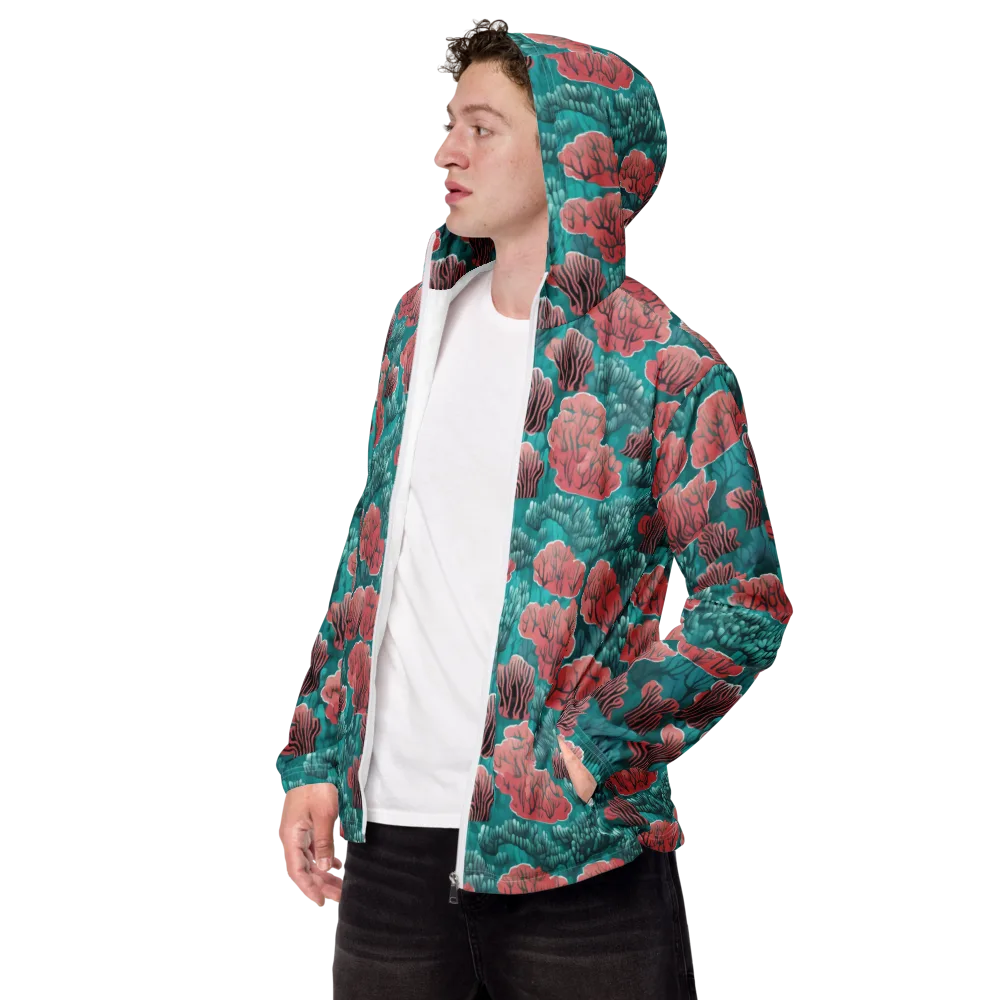 Aquatic Garden on Men's Windbreaker — Left Front