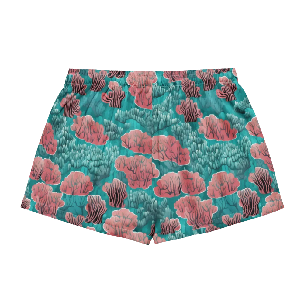 Aquatic Garden on Women's Pajama Shorts — Back