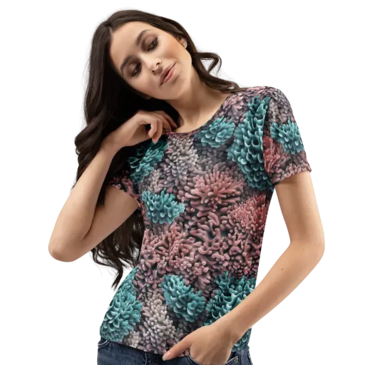 Reef Romance on a Women's Crew Neck T-Shirt