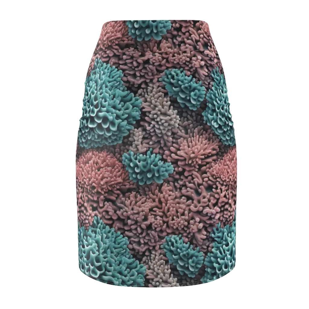 Reef Romance on Pencil Skirt — Back