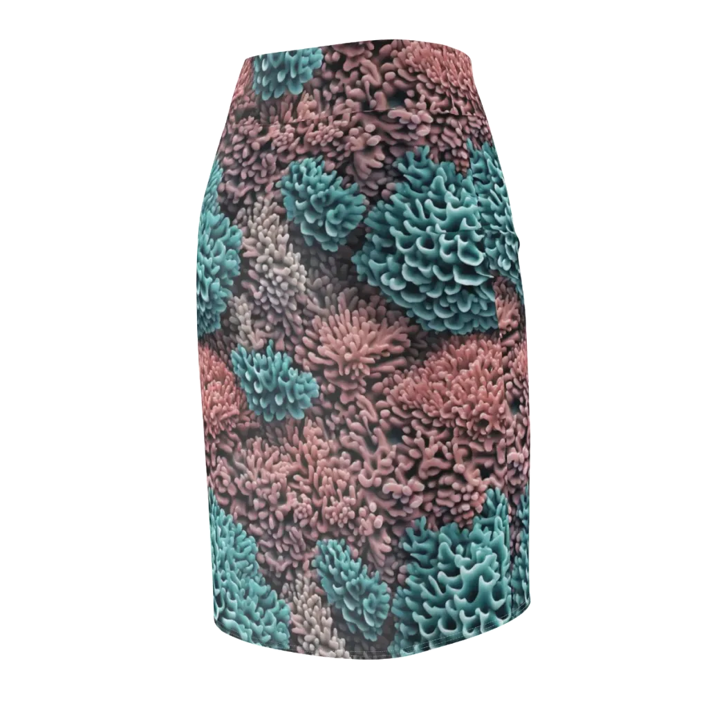 Reef Romance on Pencil Skirt — Back Side