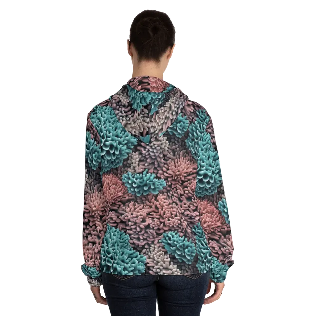 Reef Romance on Women's Full-Zip Hoodie — Back On Person