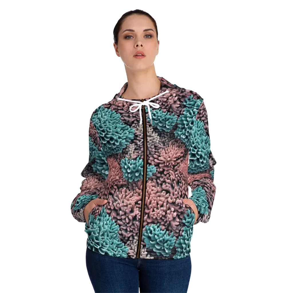 Reef Romance on Women's Full-Zip Hoodie — Front On Person