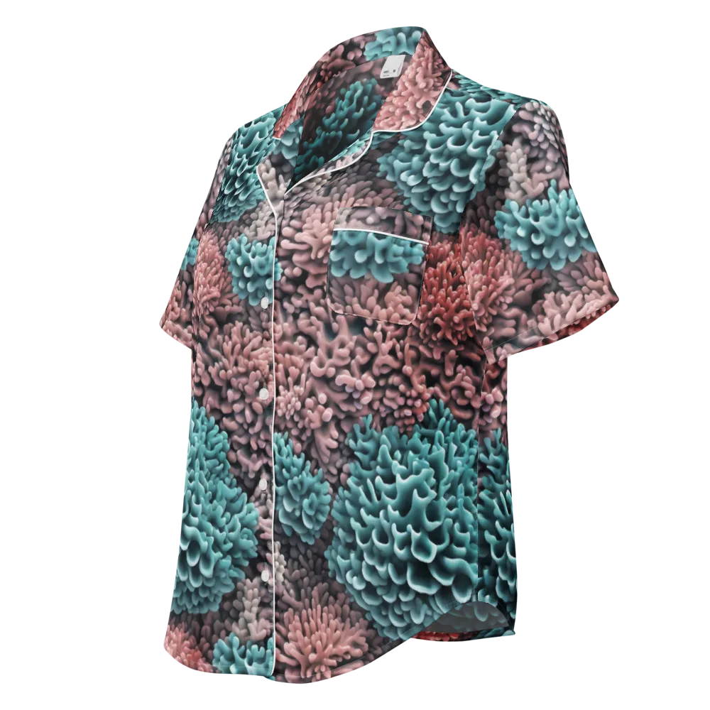 Reef Romance on Women's Short Sleeve Pajama Top — Left Front