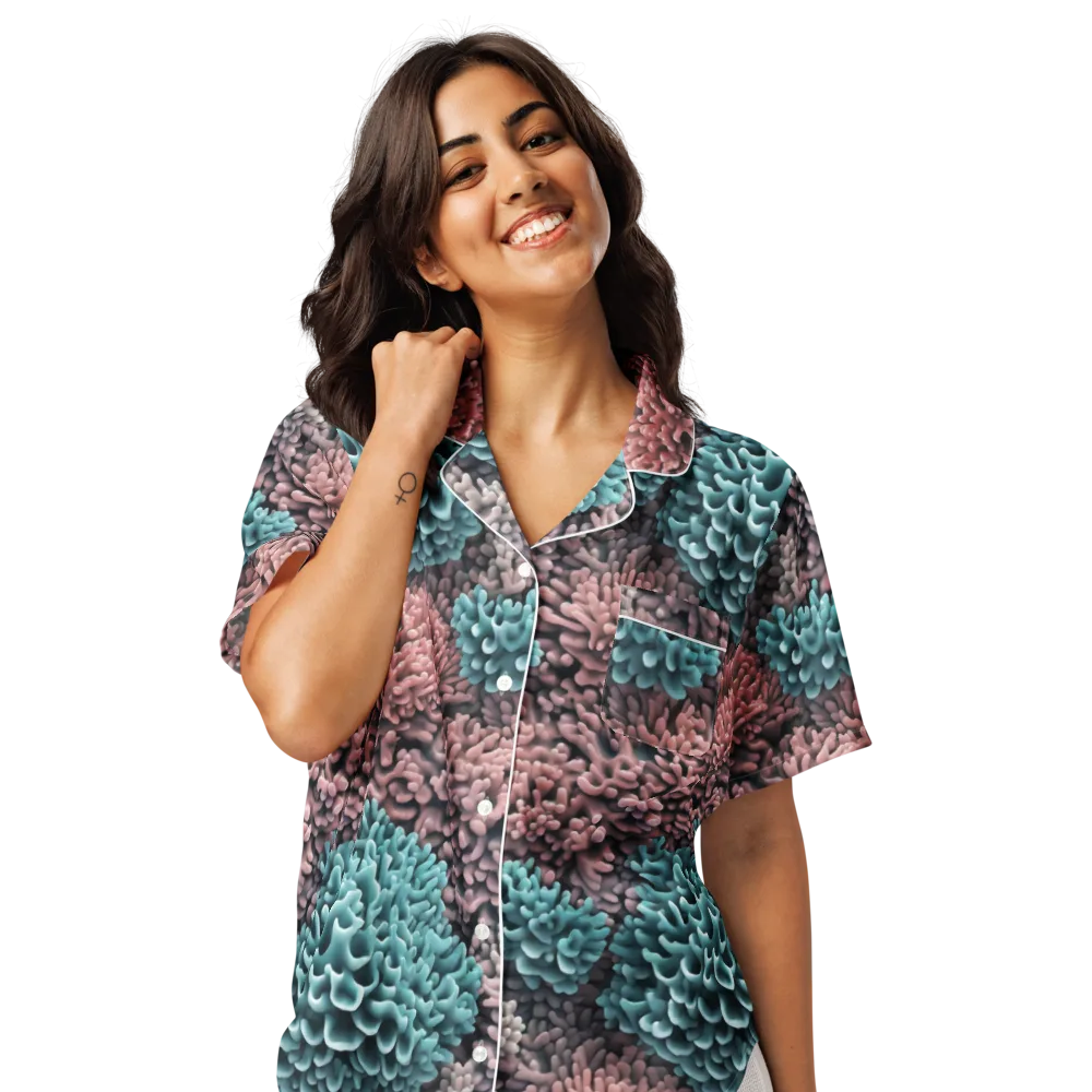 Reef Romance on Women's Short Sleeve Pajama Top — Front