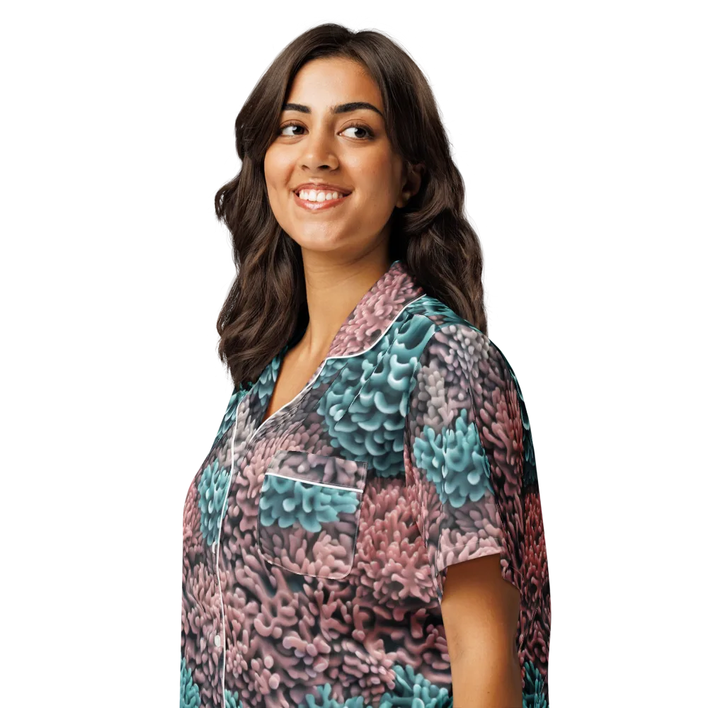 Reef Romance on Women's Short Sleeve Pajama Top — Left Front
