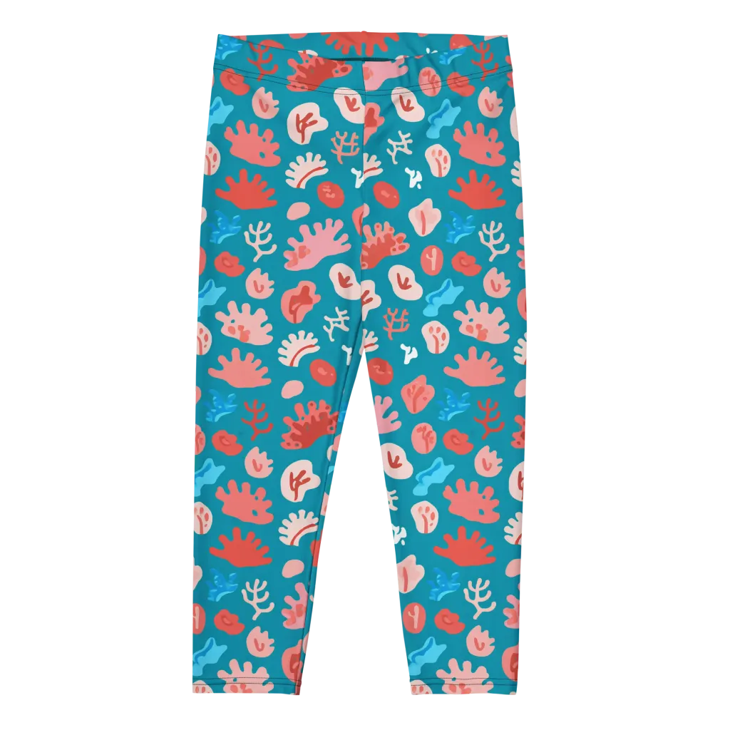 Teal Tidepool on Capri Leggings — Front