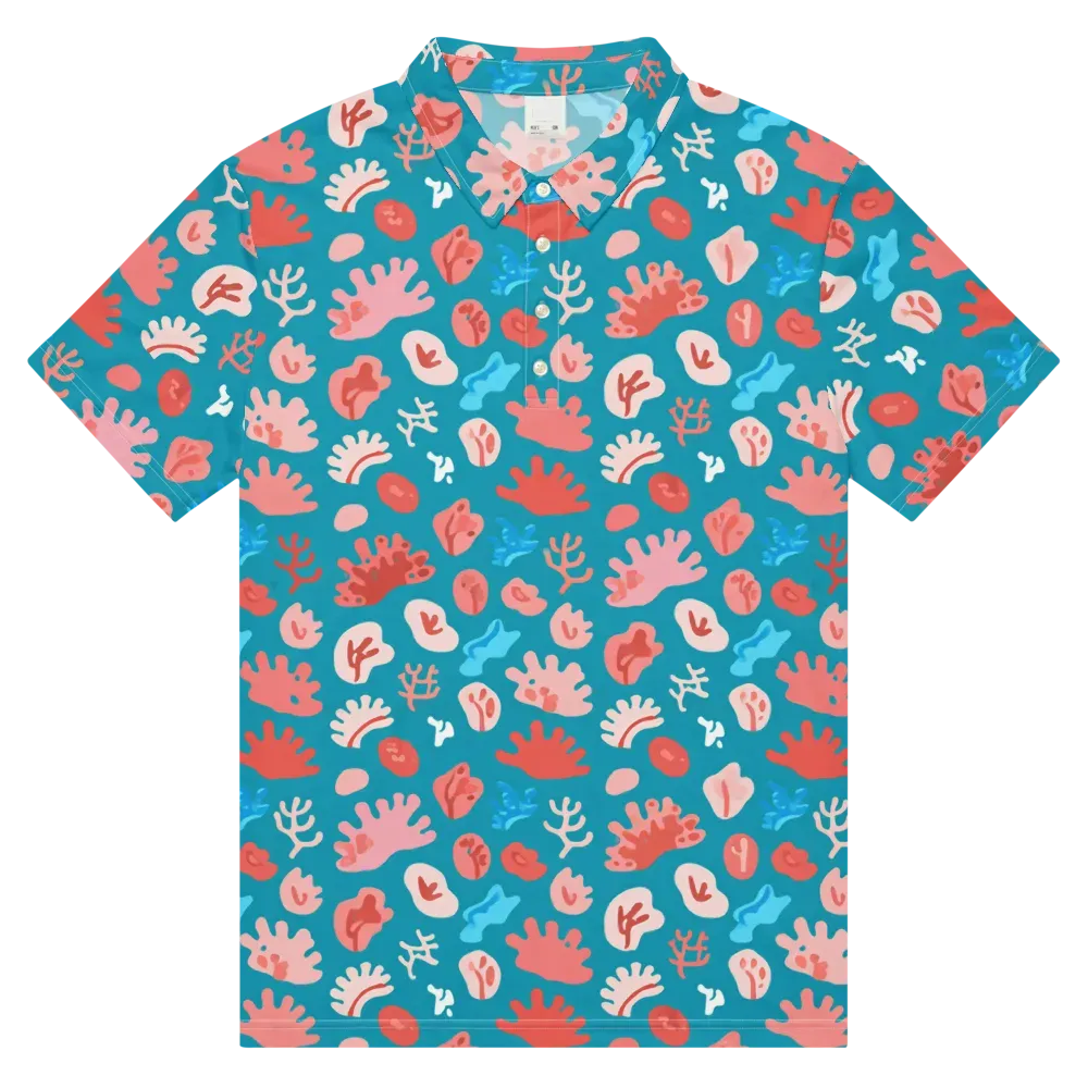 Teal Tidepool on Men's Slim Fit Polo Shirt — Front