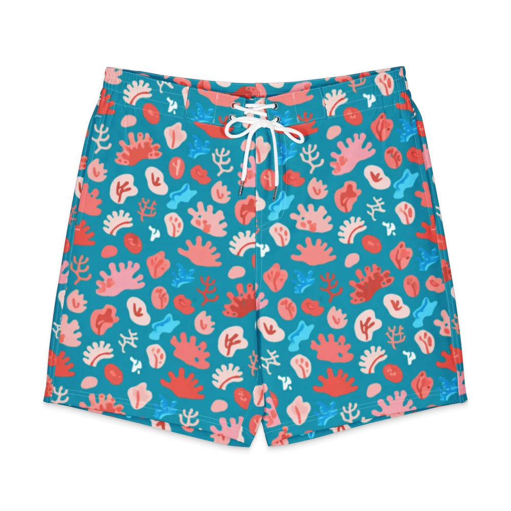 Teal Tidepool on Men's Board Shorts — Front