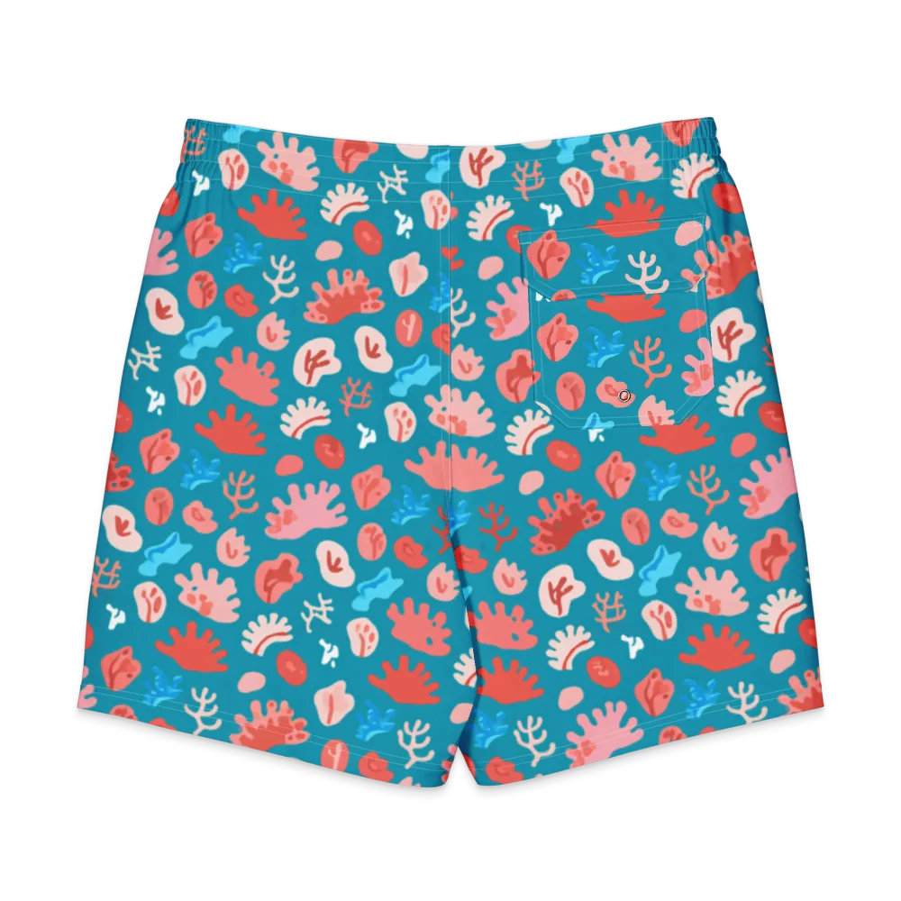 Teal Tidepool on Men's Board Shorts — Back