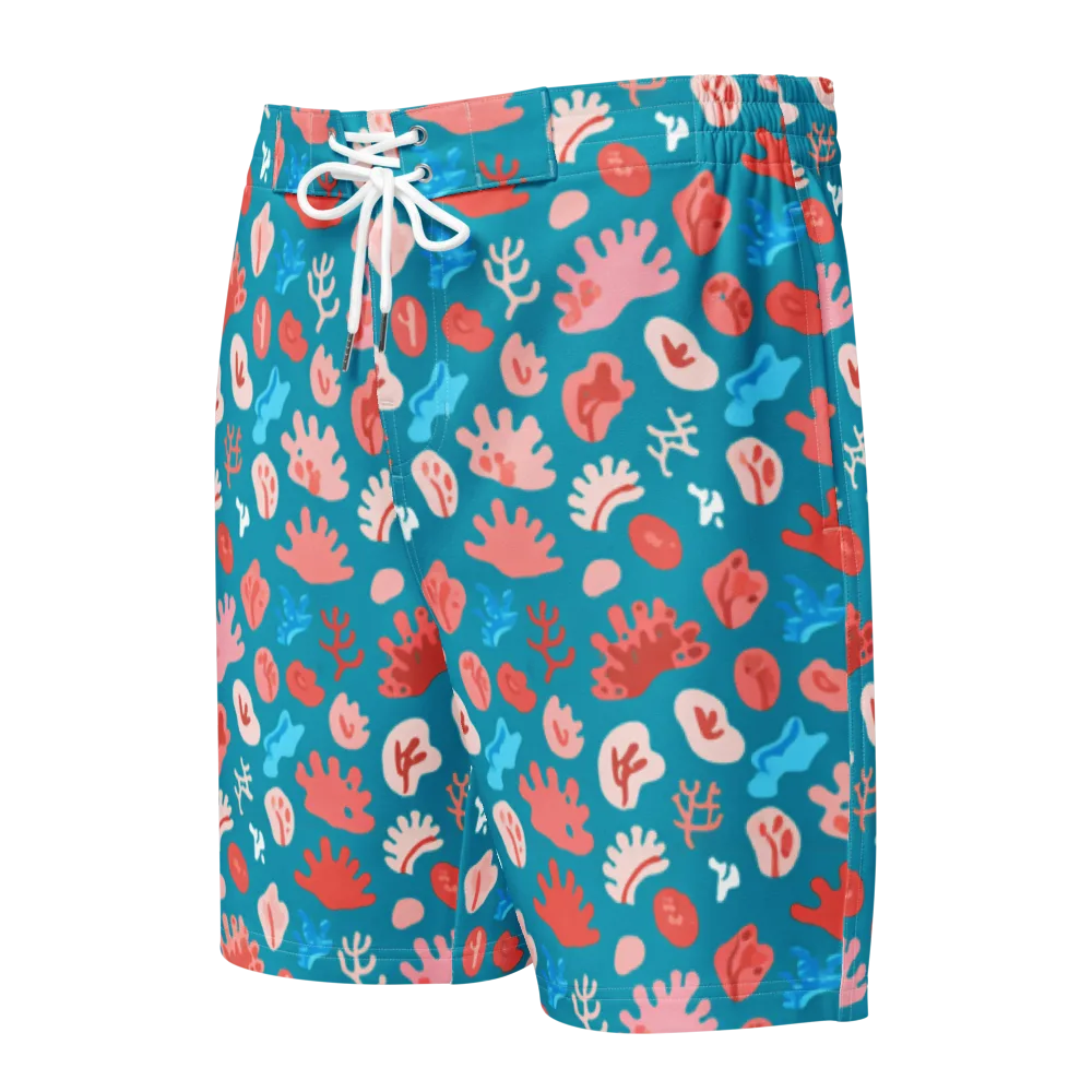 Teal Tidepool on Men's Board Shorts — Front