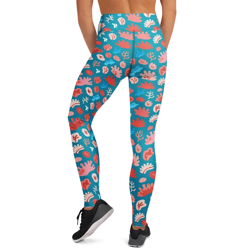 Teal Tidepool on Yoga Leggings — Back
