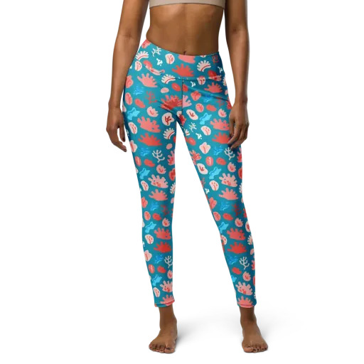 Teal Tidepool on a Yoga Leggings