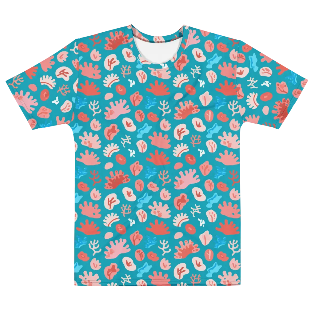 Teal Tidepool on Men's Cotton Crew Neck T-Shirt — Front