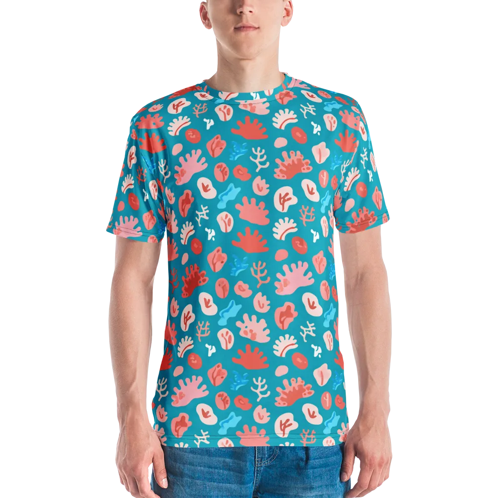 Teal Tidepool on Men's Crew Neck T-Shirt — Front