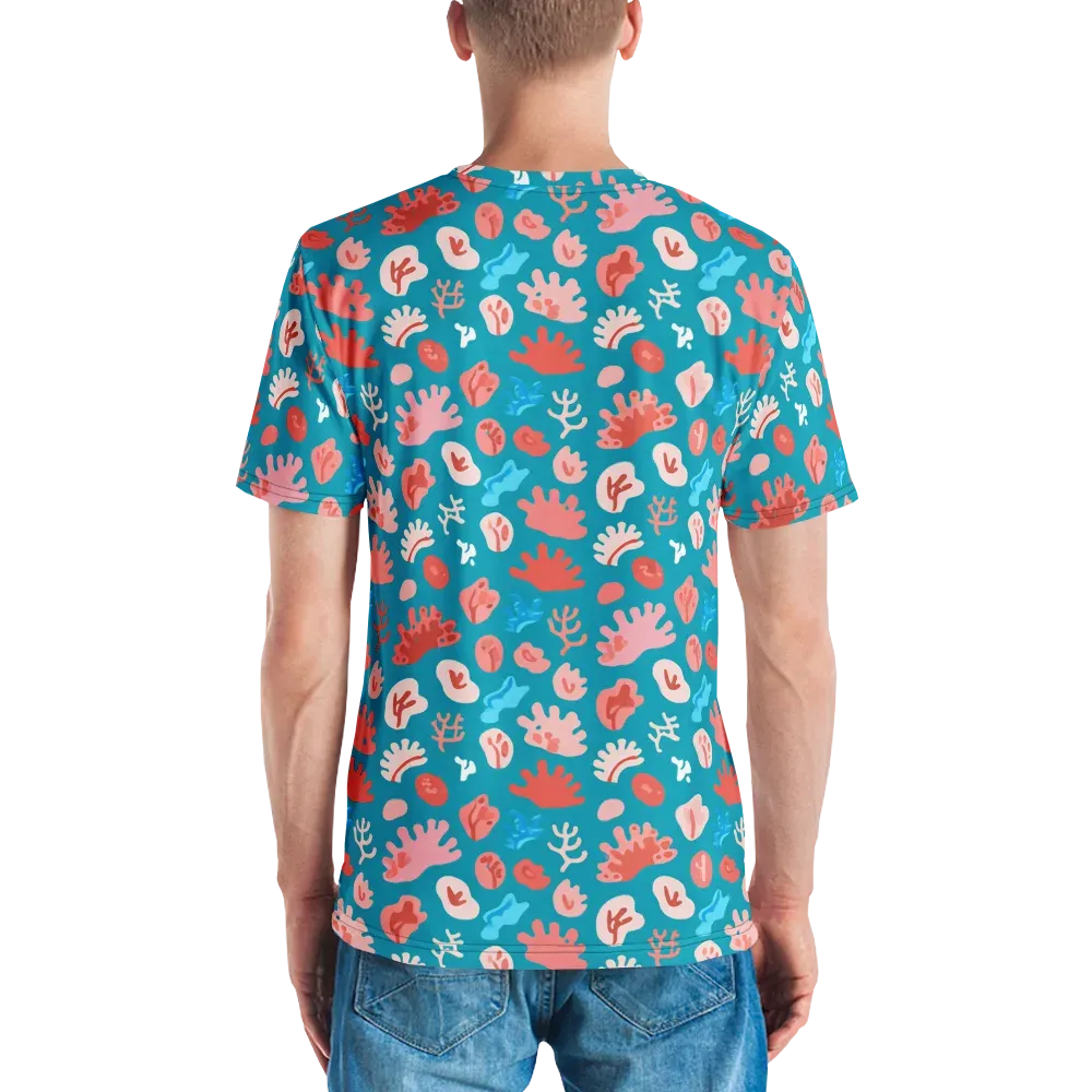 Teal Tidepool on Men's Crew Neck T-Shirt — Back