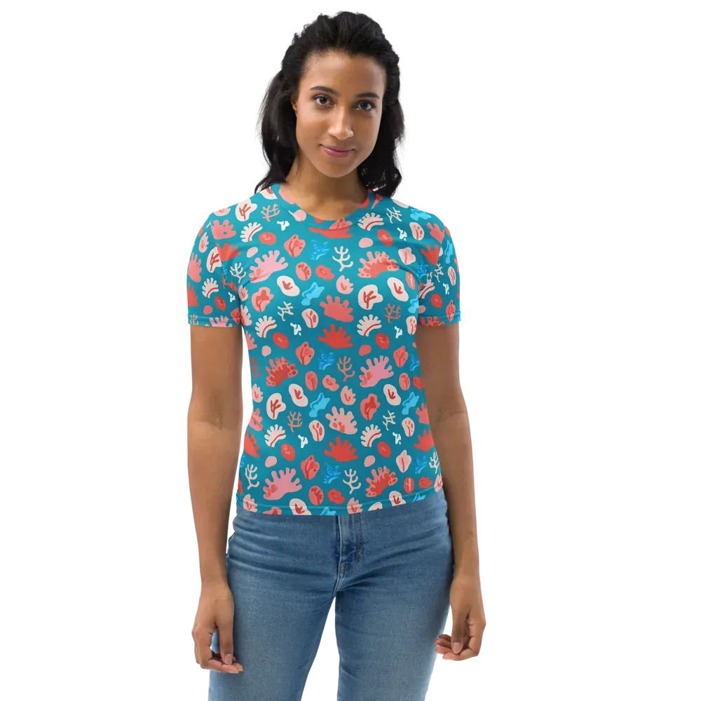 Teal Tidepool on Women's Crew Neck T-Shirt — Front