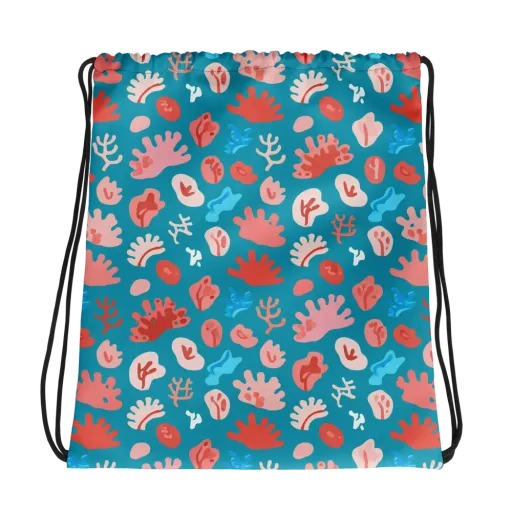 Teal Tidepool on a Drawstring Bag