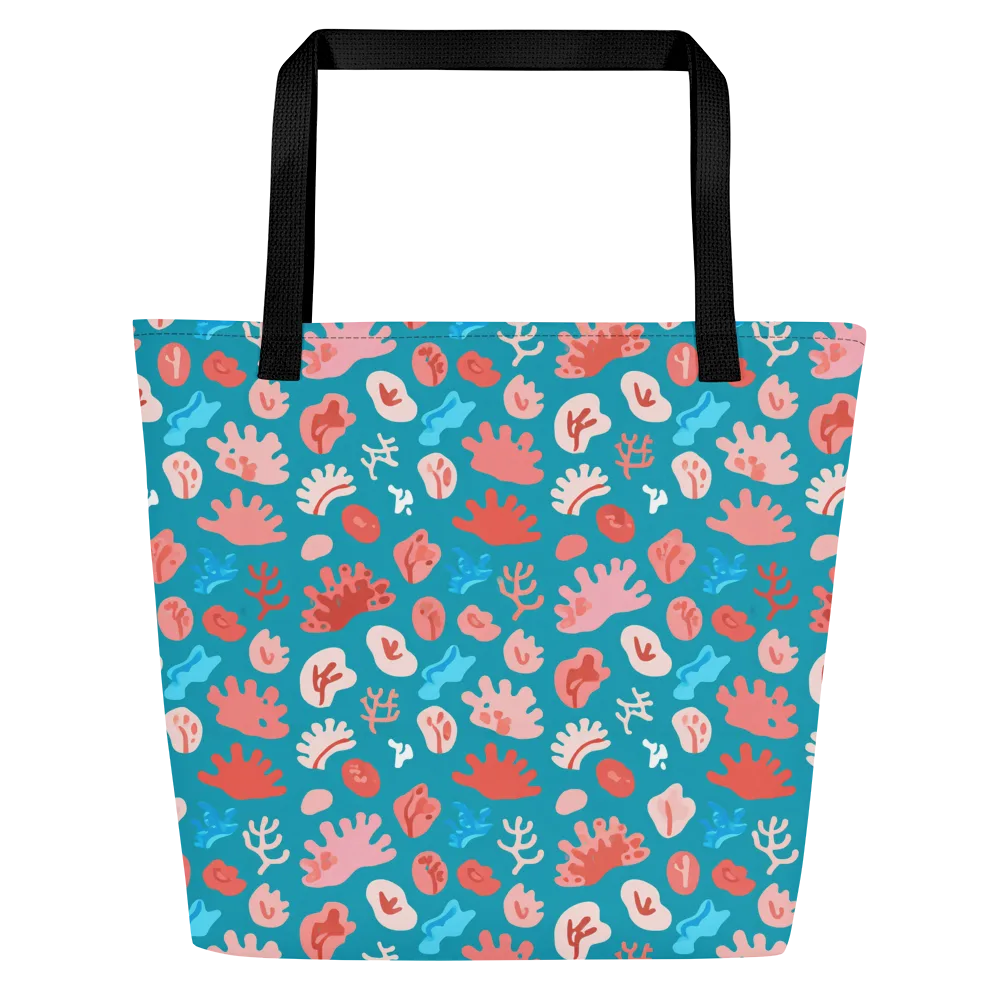 Teal Tidepool on Large Tote Bag W/ Pocket — Front