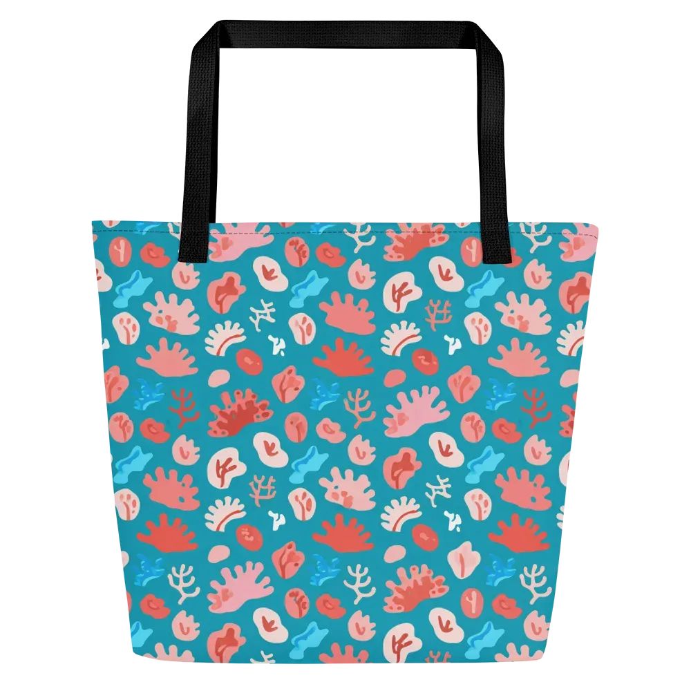Teal Tidepool on Large Tote Bag W/ Pocket — Front