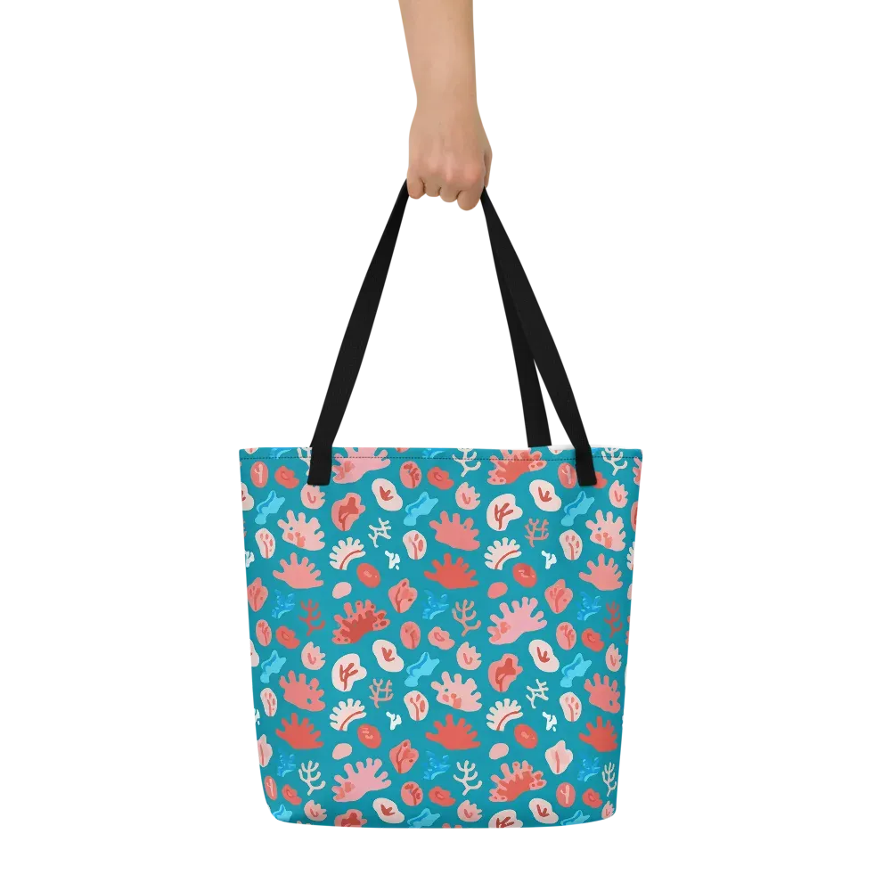 Teal Tidepool on Large Tote Bag W/ Pocket — Front