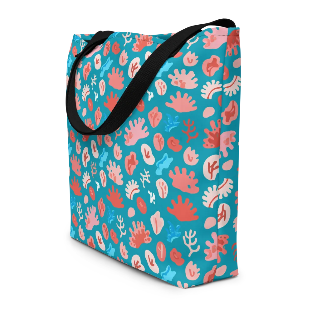 Teal Tidepool on Large Tote Bag W/ Pocket — Front