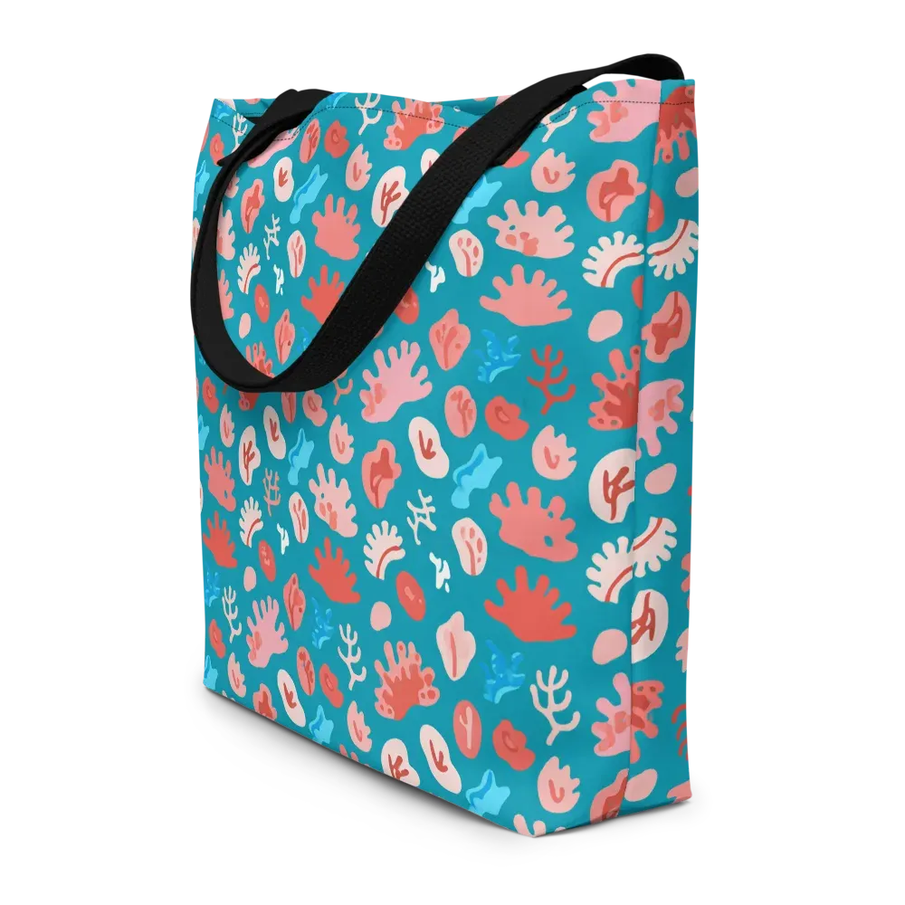 Teal Tidepool on Large Tote Bag W/ Pocket — Front