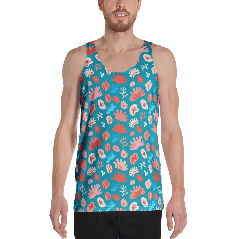 Teal Tidepool on Men's Tank Top — Front