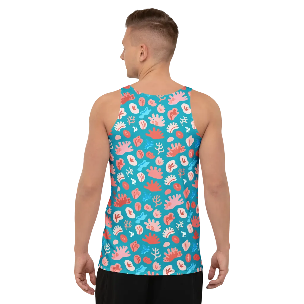 Teal Tidepool on Men's Tank Top — Back