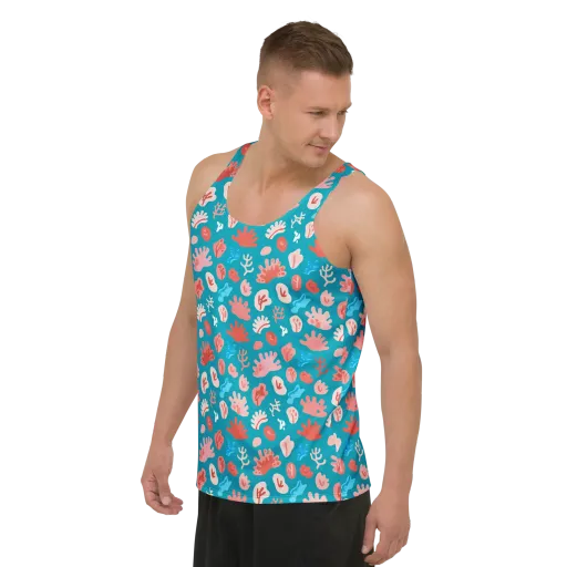 Teal Tidepool on a Men's Tank Top