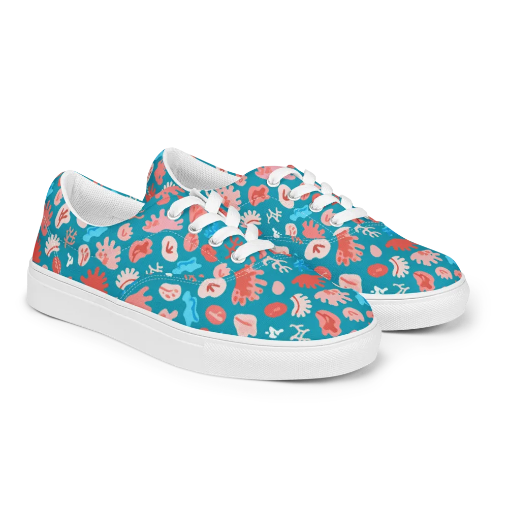 Teal Tidepool on Men's Lace-Up Canvas Shoes — Right Front