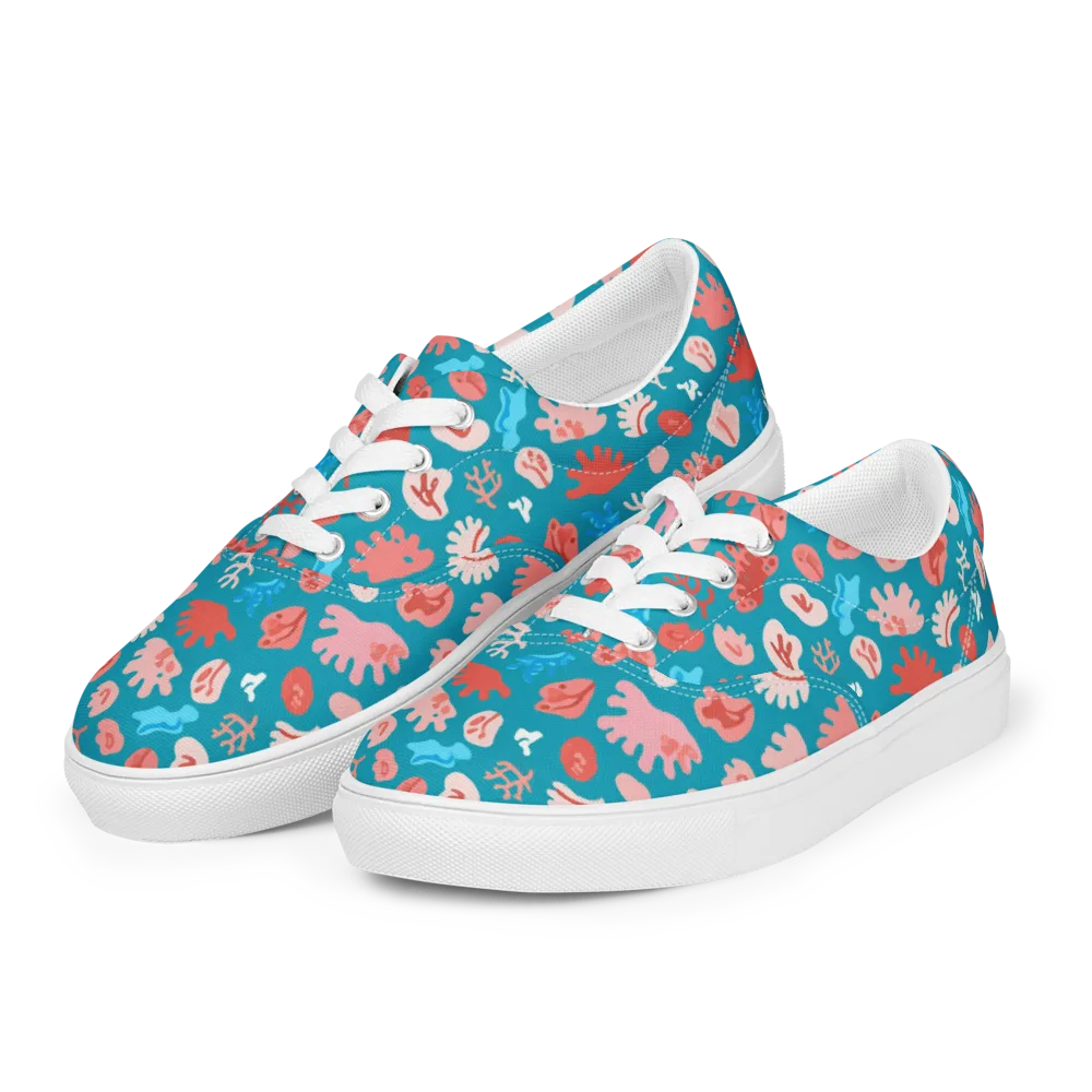 Teal Tidepool on Men's Lace-Up Canvas Shoes — Left Front