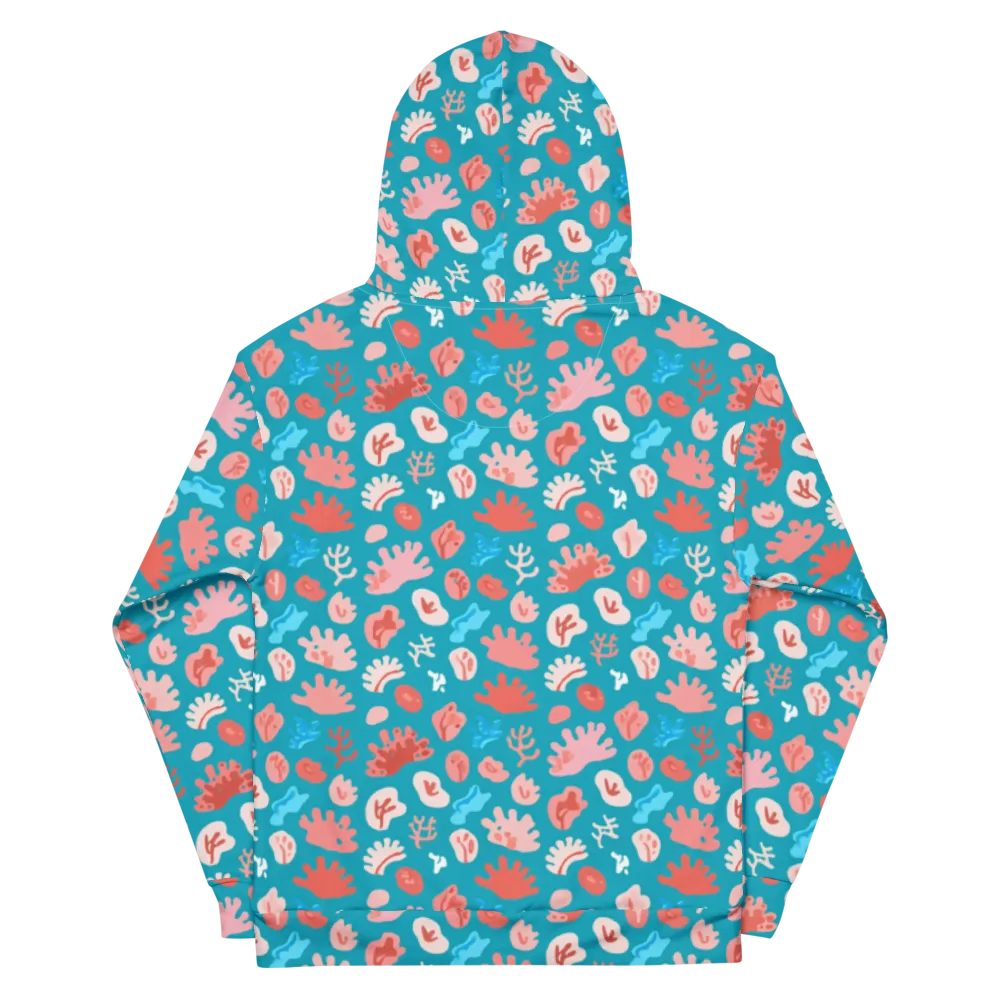 Teal Tidepool on Cotton Hoodie — Back