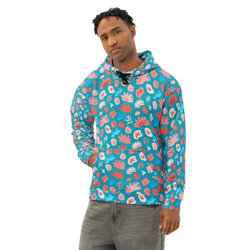 Teal Tidepool on a Cotton Hoodie