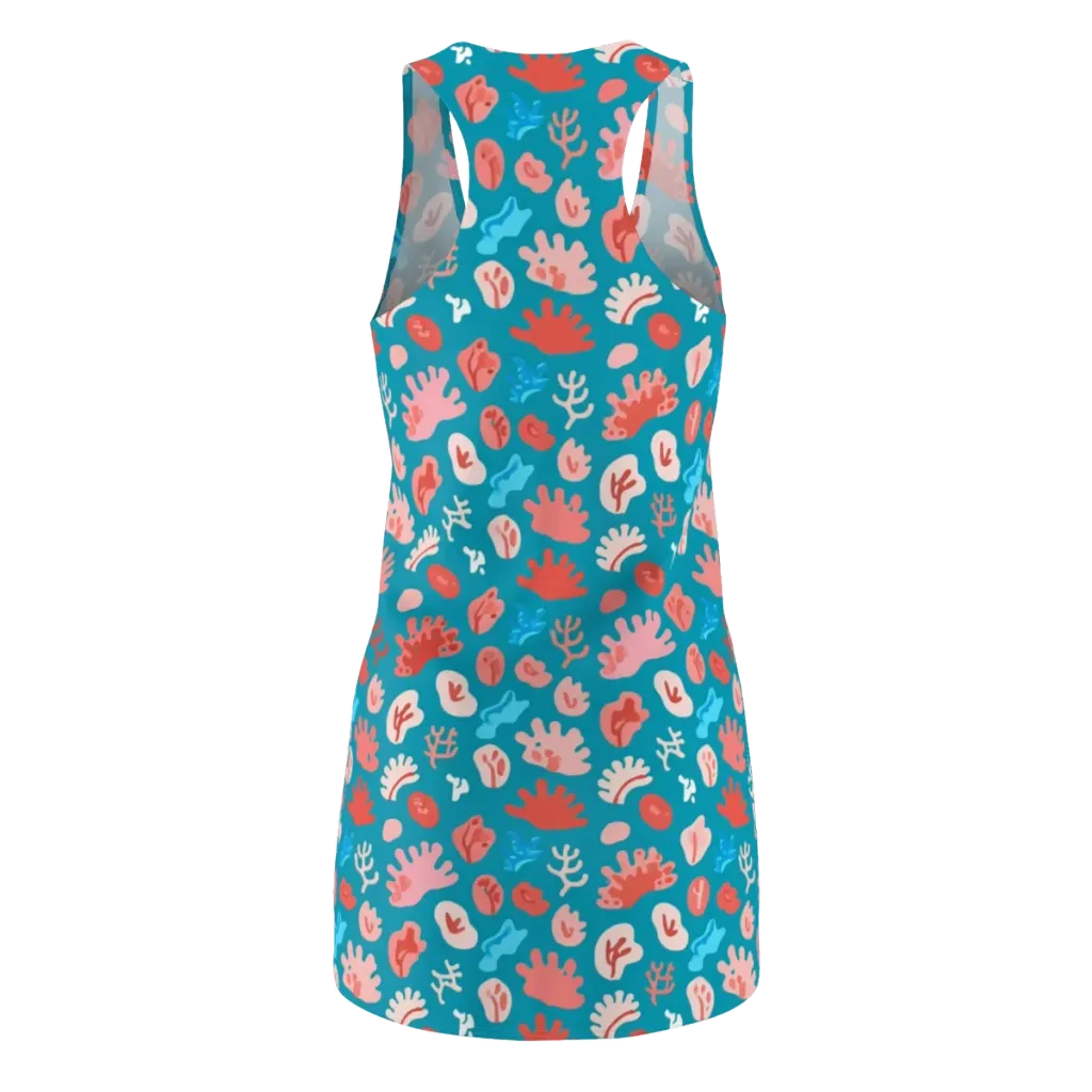 Teal Tidepool on Racerback Dress — Back