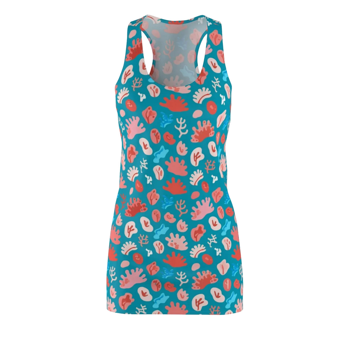 Teal Tidepool on Racerback Dress — Front