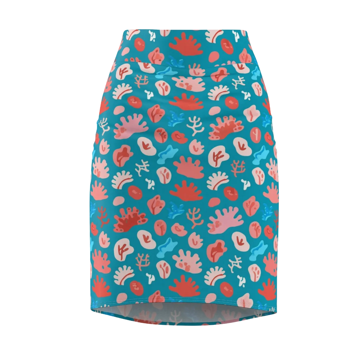 Teal Tidepool on Pencil Skirt — Front