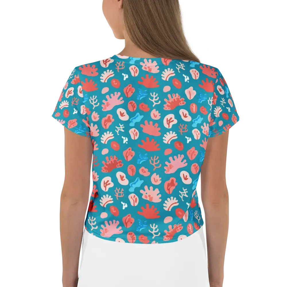 Teal Tidepool on Crop Tee — Back