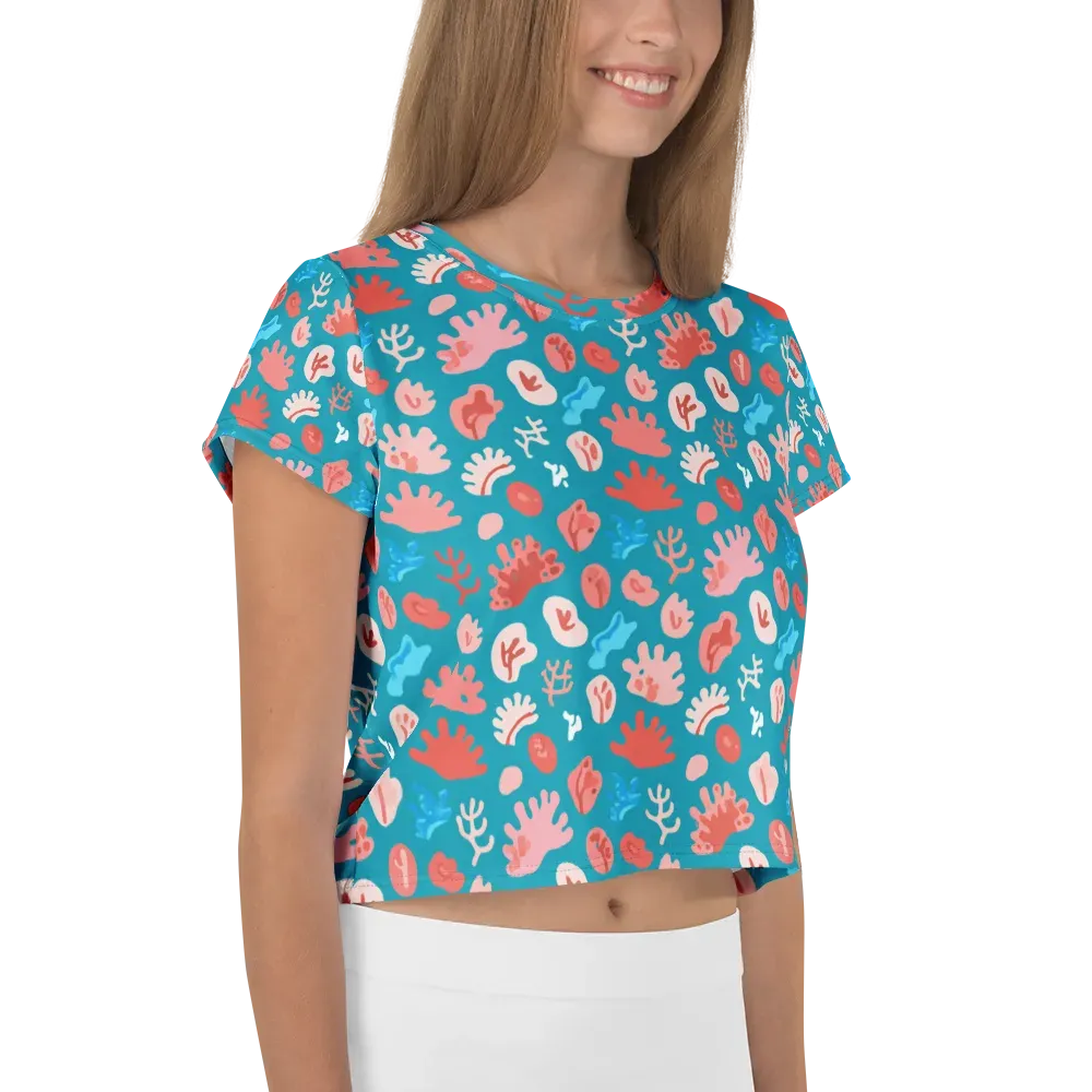 Teal Tidepool on Crop Tee — Right